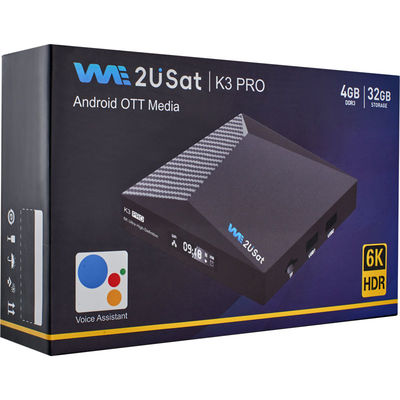 Android IPTV Box We2u K3 Pro Lifetime IPTV Box Zwart